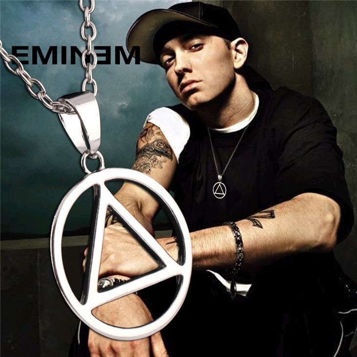 Eminem RAPPER Chain Pop Pendant Necklace Triangle Necklace Eminem RAPPER Chain Pop Pendant Necklace Triangle Necklace