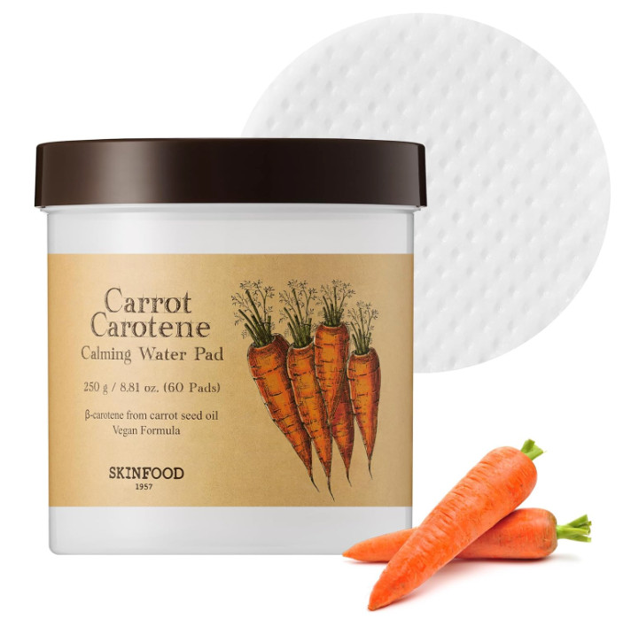 SKINFOOD Carrot Carotene Calming Water Pad 60 Sheets - Soothing & Hydrating
