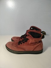 Doc Martens Shoreditch Maroon Canvas Boots size 6 Red Burgundy Great Condition