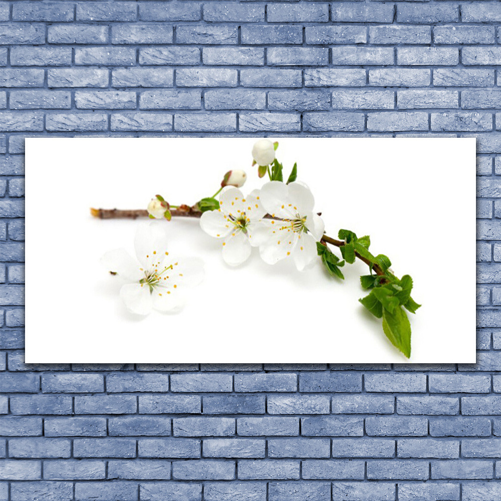 Tableau sous verre fleurs 140x70 cm pour salon lumineux et zen
