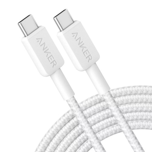 Anker 10' 60W Braided USB-C to USB-C Max Fast Charging Cable - White - Picture 3 of 3