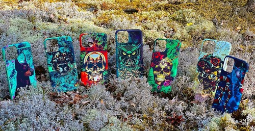 For Apple iPhone 11 Pro Max iPhone X XS Skull Flower Marble Phone Case Cover - Picture 3 of 3