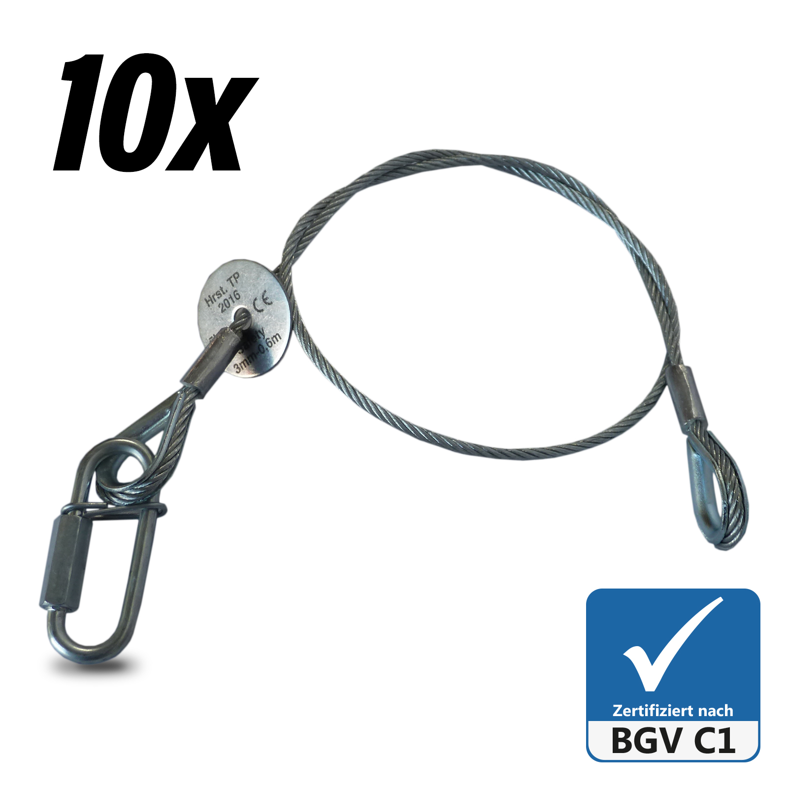 Fishing rope safety BGVC1 600 x3 mm safety rope made in Germany