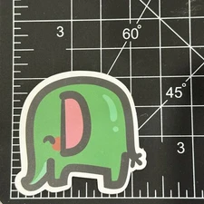 Elephant Trunk Up Green Blue Matte - Vinyl Decal Sticker Bomb Skateboard Kawaii