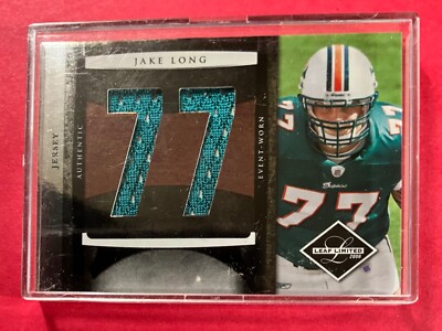 2008 Leaf Limited Jumbo Jerseys Jersey Number /50 Jake Long Rookie #15 Dolphins