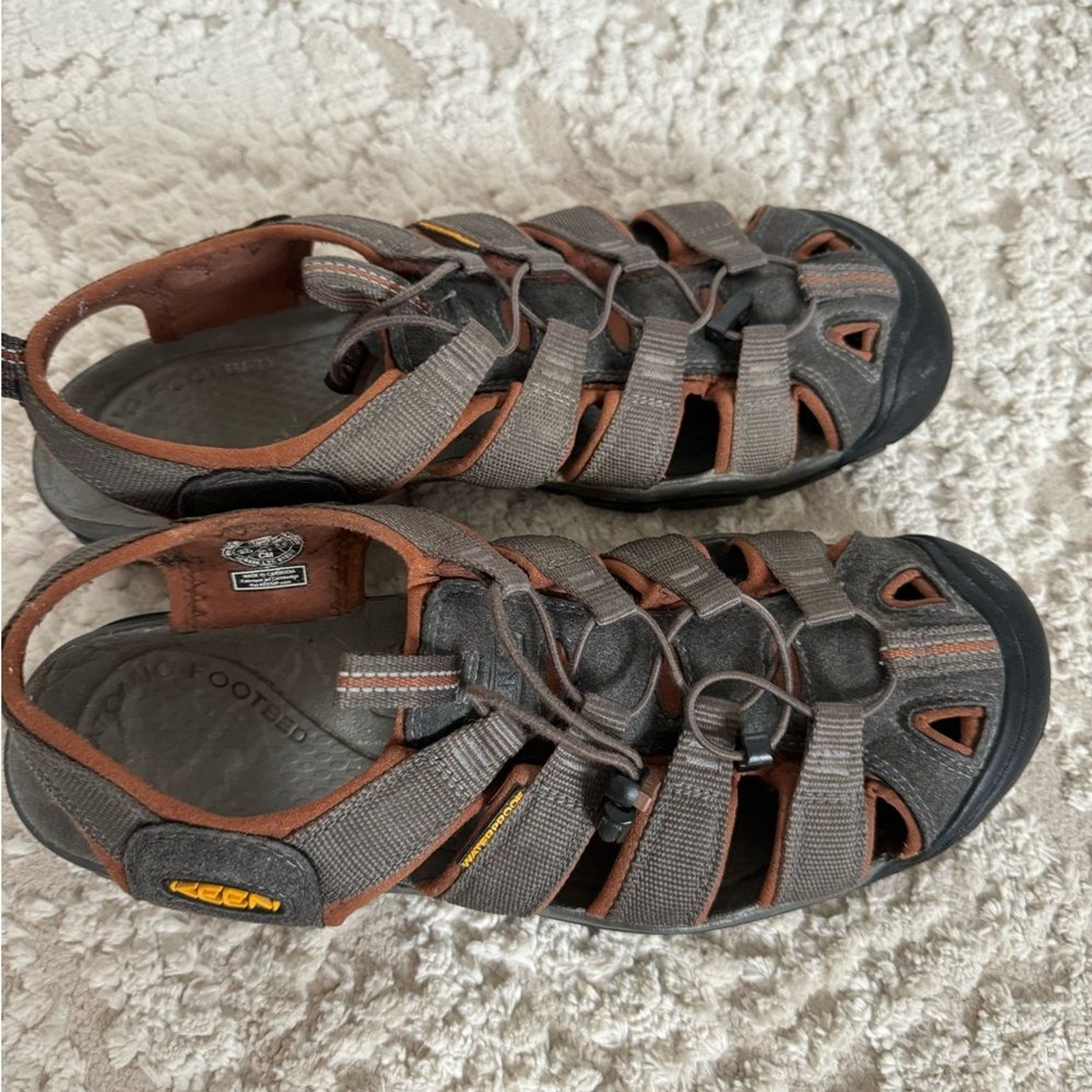 Scarpe sandali da trekking KEEN da uomo marroni impermeabili taglia 10 5