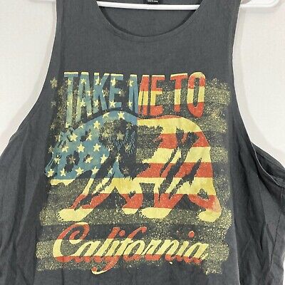 Forever 21 Tank Top Women 1X Take Me To California Bear American