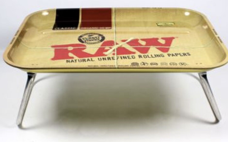 RAW Rolling Lap Tray XXL Folding Legs Dinner Serving Tray Smoking