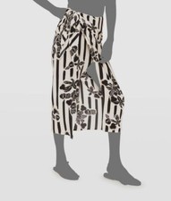 Falda encubierta de seda con cremallera lateral Nora negra blanca y negra Jaline para mujer talla S $295
