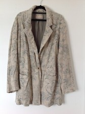 Free People Floral Print Mid Length Linen Jacket Size S