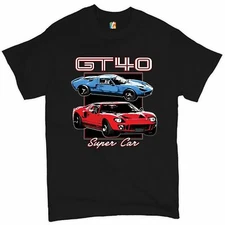 Ford GT40 T-shirt American Vintage Super Car Retro Licensed Men's Tee