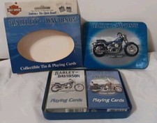 Harley Davidson Playing Cards Heritage Softail Collector Tin 2 Sealed Decks 2001
