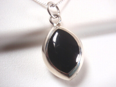 Wendeanhänger Perlmutt und simulierter schwarzer Onyx 925 Sterling Silber