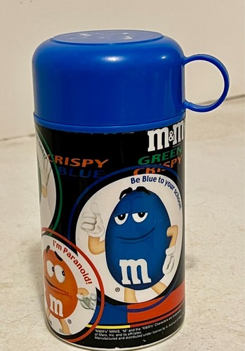 Vintage Blue-M &Ms`2002`Thermos-Minis M And The M & M Characters