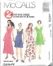 8809 UNCUT Vintage McCalls Pattern Misses Bias Dress 2 Hour SEWING NAP Summer 