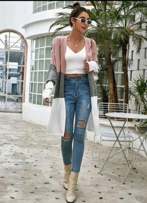 Damen Cardigan Strickjacke Leichter Mantel Gr. S 36