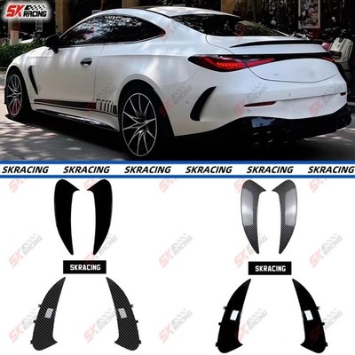 For Benz CLE C236 24+ ABS Glossy Black/ABS Carbon Look Rear Bumper Canards Fins