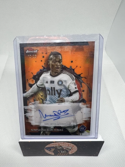 2024 Topps Finest MLS Nimfasha Berchimas Orange Rookie Auto /25 RC Charlotte FC