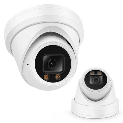 4K PoE Turret Dome (8MP STARVIS) with Microphone, Smart Dual-Light 100ft Colo...