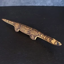 Vintage Aboriginal Indigenous Australian Wooden Lizard Folk Art Figurine
