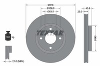 2Er-Set 2Er Set Bremsscheibe Textar 92303203 Ford 2272661 Ford K1BC1125AB