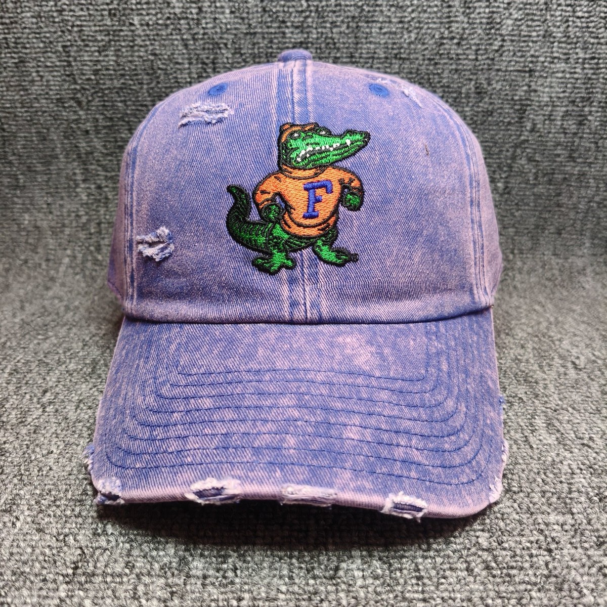 Mitchell & Ness Florida Gators Distressed Purple Strapback Cap Hat