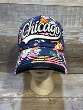 Chicago Robin Ruth Hat All Over Logo Spell Out Snap Back Baseball Cap Floral