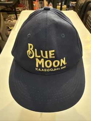 Vintage Blue Moon Cafe Del Mar Snapback Hat Cap Navy California Restaurant Promo