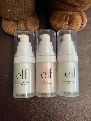 E.L.F. Mineral Infused Velvet Finish Face Primer Clear 14mL 2PK +PORELESS 1PK