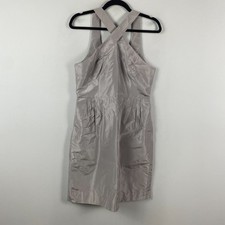 J. Crew Whitley Dress In Silk Taffeta Size 10 Gray Sleeveless Above Knee