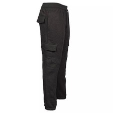Men's Cargo Fleece Joggers Combat Trousers Warm Sweatpants Pockets Gym Lounge