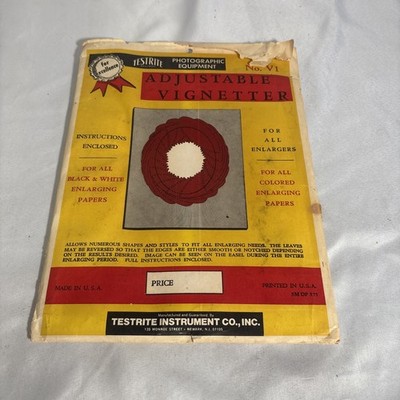 Vintage Testrite Adjustable Darkroom Print Vignetter - Enhance Your B&W Prints!