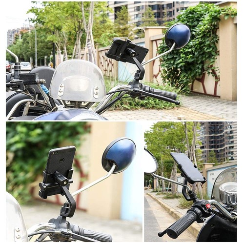Motorcycle Phone Mount for Rearview Mirror, Metal Motorbike Phone Holder Smar... - Picture 8 of 9