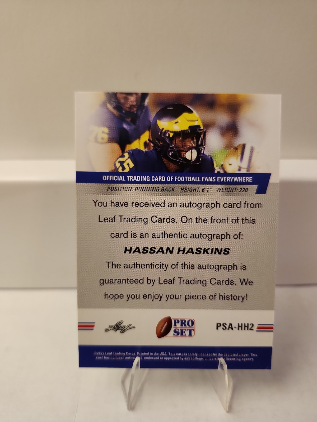 2022 Pro Set Hassan Haskins Auto Blue PSA-HHA view 4