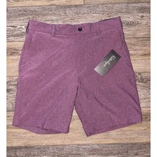 NWT Walter Hagen Men's P11 Micro Lines Shorts - Beet Purple - 30W 9" Inseam