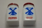 Vintage Hazel Atlas Milk Glass Windmill Salt and Pepper Shakers