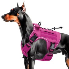 Heavy-Duty Tactical Dog Harness for Large Dogs, No Pull Adjustable Reflective...