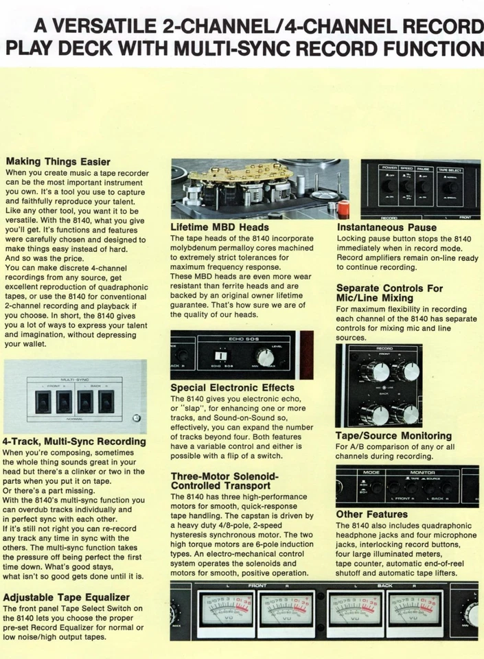Reel to Reel 4 Channel Dokorder Model 8140 Tape Recorder - Image 2 of 4