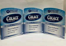 Colace Regular Strength Stool Softener 3 Packs(10 Capsules each) Exp : 11/25