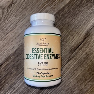 Double Wood Supplements Essential Digestive Enzymes 180 Capsules 800mg