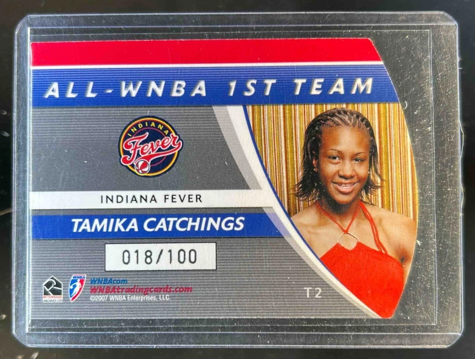 2007-08 Rittenhouse WNBA Tamika Catchings 2006 All Team #18/100 Fever - Image 2 of 2