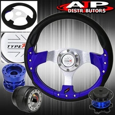 Quick Release + Extender For 90-93 Accord + Blue Fusion Style Steering Wheel