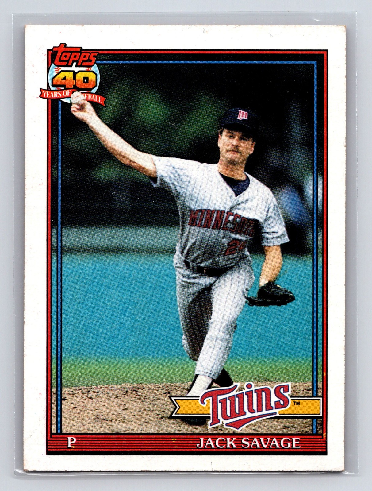 1991 Topps - Jack Savage #357 A* Before Copyright; Barely Visible Rear 40th Logo