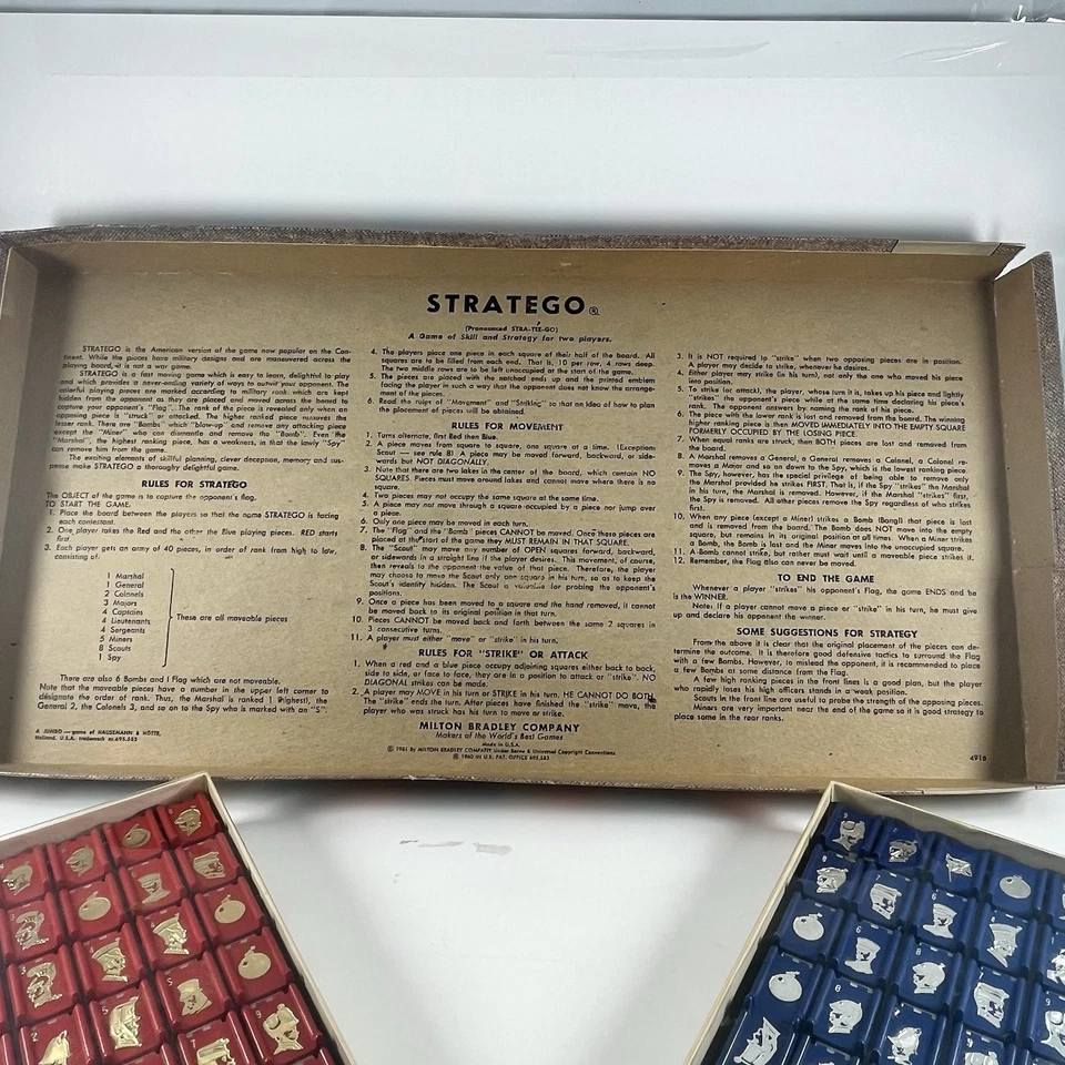 Vintage 1960s Milton Bradley Stratego Board Game Complete Classic - Image 3 of 4