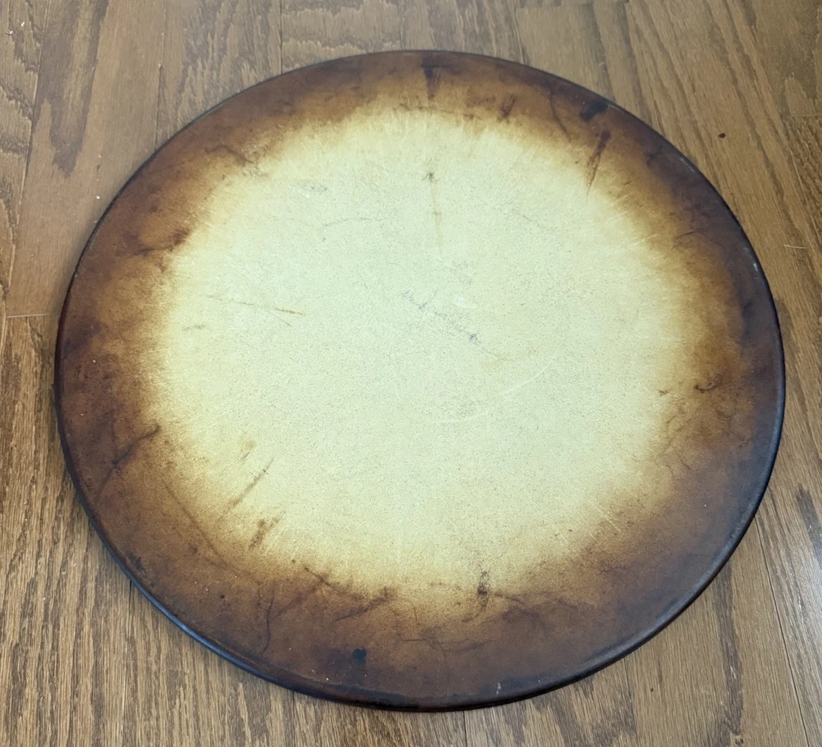 Pampered Chef 15" Round Family Heritage Stoneware Pizza Stone Seasoned