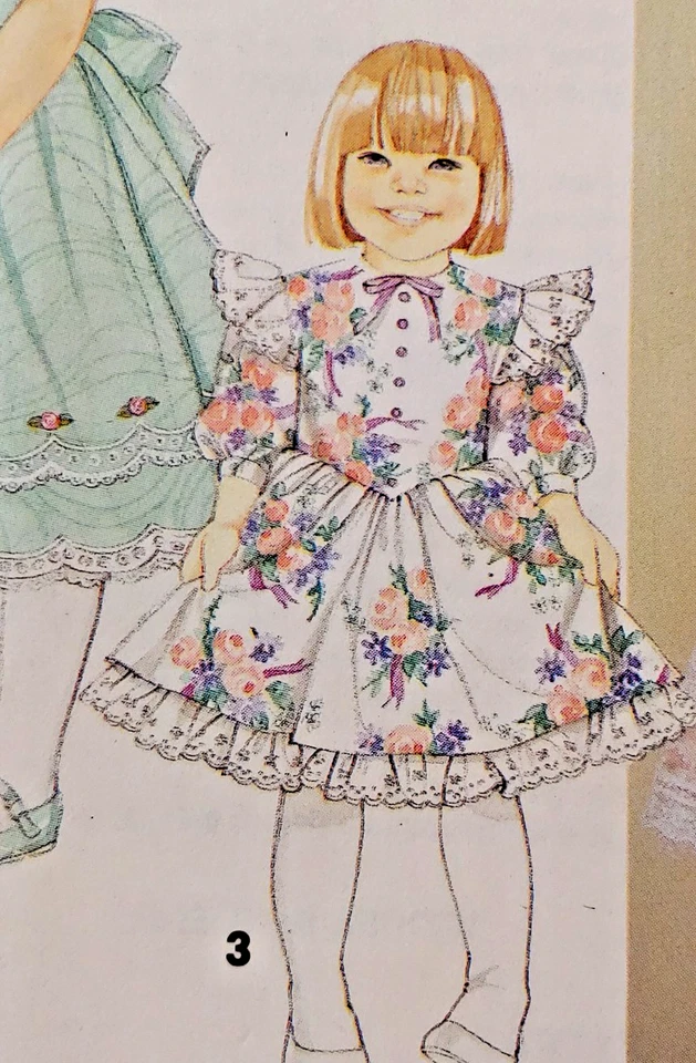 Simplicity 7080 Jessica McClintock Childs dress Sizes 2-6X 3- styles Back zipper - Image 3 of 4