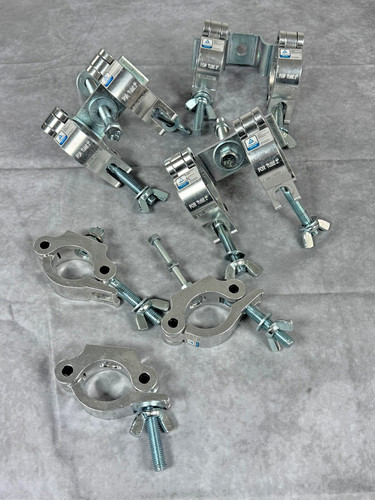 Lot Of 9 Stage Lighting Truss Clamps Half Couplers 2in Tube SWL 300kg