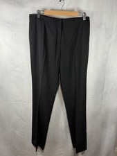 escada women's clothing 42 Black Dress Pants Straight Leg Silhouette Crisp Front