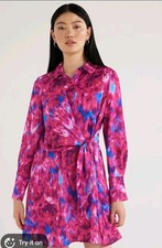 Scoop Mini Dress Side Tie XL 16-18 Pink