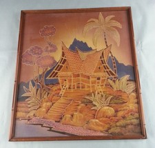 Framed Asian Textile Fragment with Gold Leaf Floral Cloud Motif — listing 3